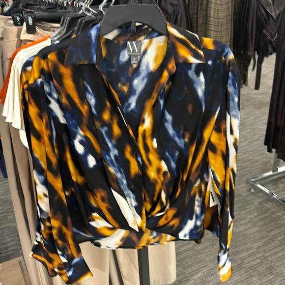 Worthington Satin Top 🧡💙 - Picture 3 of 8